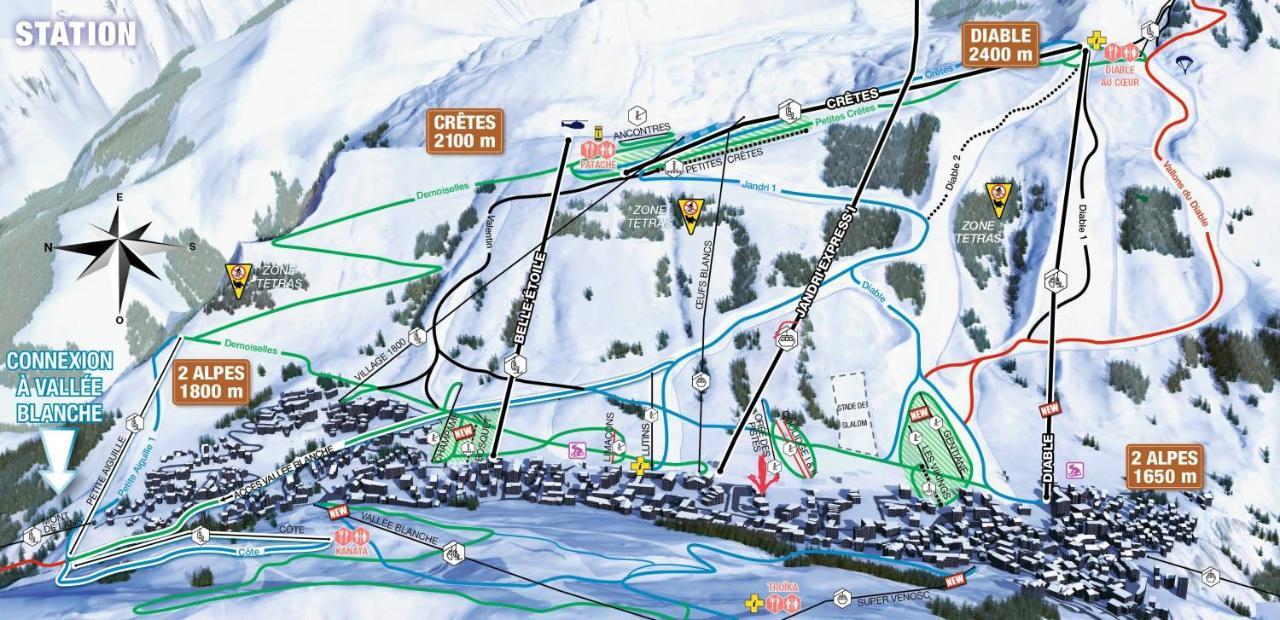 Residence Plein Sud A Cote Jandri Express, Front De Neige, Vue Splendide, Label 2 Alpes, Classe 2 Etoiles Tourisme Les Deux Alpes Exterior foto